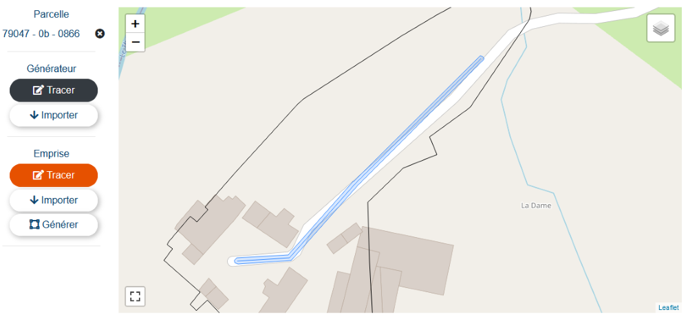 Exemple saisie emprise application Geolii
